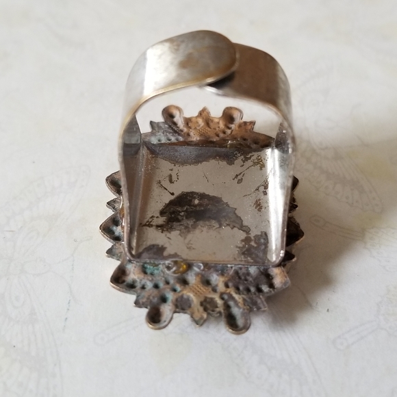 Hand Crafted Repurposed Vintage Infant of Prague Relic Medal Rhinestone Ring - Picture 6 of 16